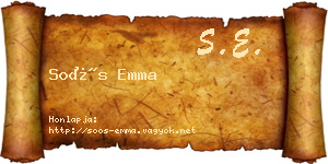 Soós Emma névjegykártya