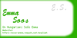 emma soos business card